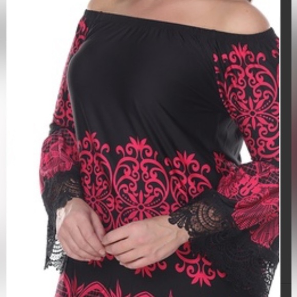 NWT White Mark Black and Fuchsia Lace Trimmed Shift‎ Dress Sz M - Picture 4 of 16